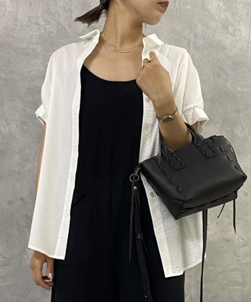 Scrap Book（スクラップブック）の「【Scrap Book】別注　タックスリーブサッカーストライプ（シャツ/ブラウス・レディース・ブルー系その他/ホワイト系その他・FREE）」の5枚目の写真