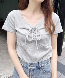 tシャツ 「ZOZO限定」サイドリボンT／side ribbonT　半袖　カットソー　ホワイト　グレー　ブラック　リボン　大人カジュアル　シンプル　夏 cab-a002-sku-wh-1.jpg?fitin=