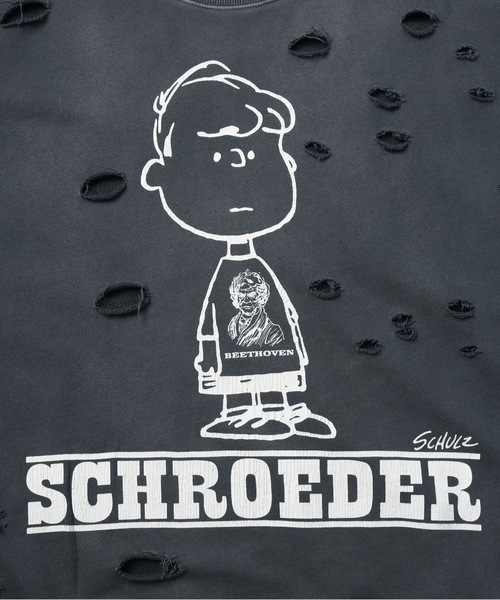 DISCOVERED（ディスカバード）の「PEANUTSxDISCOVERED DAMAGE PIGMENT DYED SWEAT（スウェット・メンズ・ブラック系2/ブラック系1/ブラック系3・2/3）」の11枚目の写真