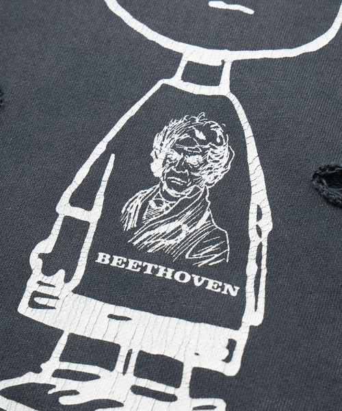 DISCOVERED（ディスカバード）の「PEANUTSxDISCOVERED DAMAGE PIGMENT DYED SWEAT（スウェット・メンズ・ブラック系2/ブラック系1/ブラック系3・2/3）」の12枚目の写真