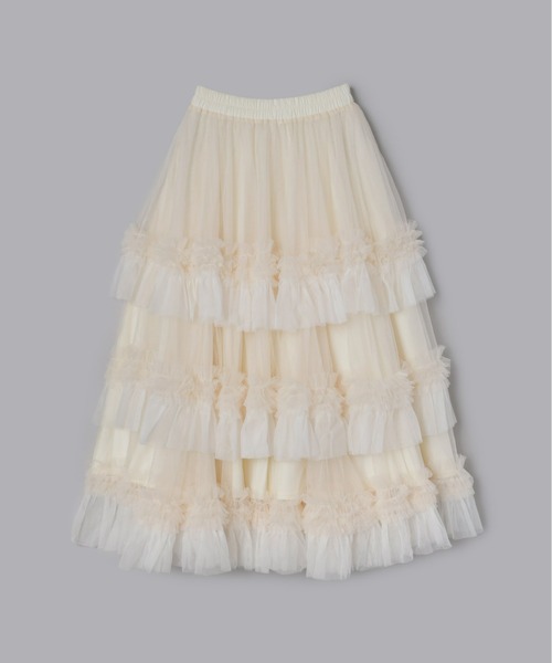 Olu.（オルドット）の「ボリュームティアードスカート（スカート・レディース・アイボリー/ブラック/ブラウン・FREE）」の9枚目の写真