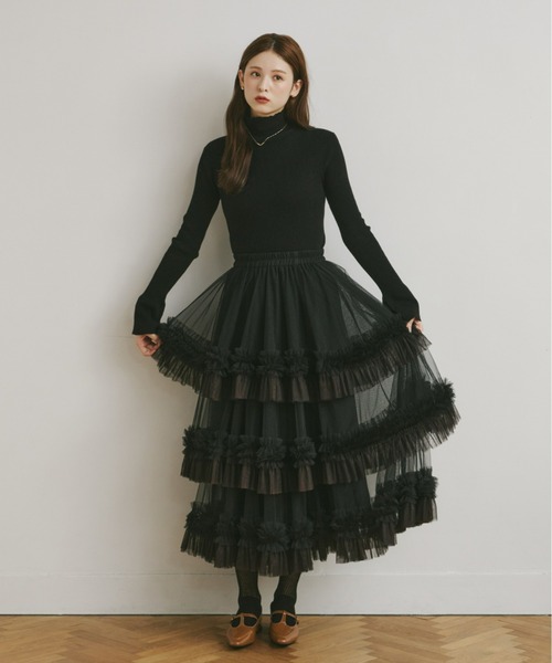 Olu.（オルドット）の「ボリュームティアードスカート（スカート・レディース・アイボリー/ブラック/ブラウン・FREE）」の17枚目の写真