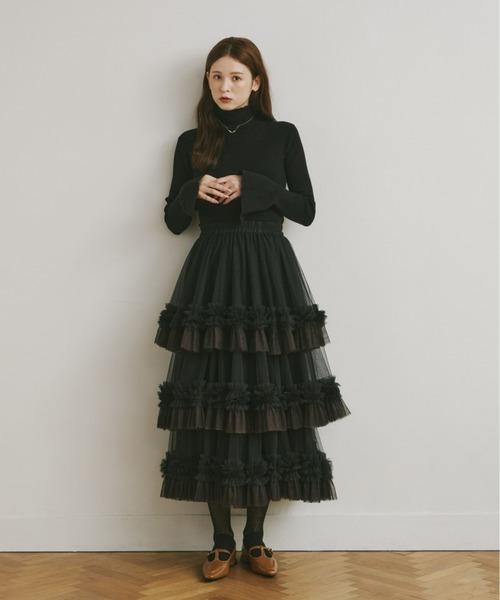 セオリー★ティアードマキシのボリュームスカート★2 ボリュームティアードスカート（スカート）｜Olu.（オルドット