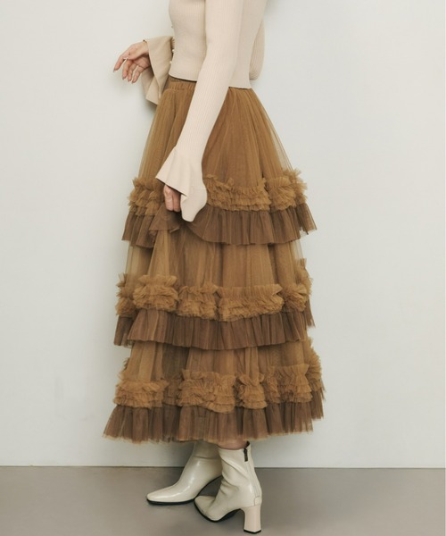 Olu.（オルドット）の「ボリュームティアードスカート（スカート・レディース・アイボリー/ブラック/ブラウン・FREE）」の21枚目の写真