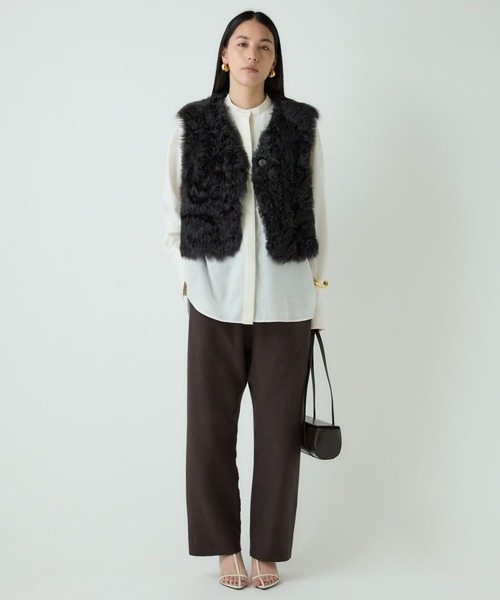 Chaos(カオス)の「Chaos(カオス)/オルトシャツ 【セットアップ可】(シャツ/ブラウス・レディース・ブラウン/ホワイト/チャコールグレー・FREE)」の3枚目の写真