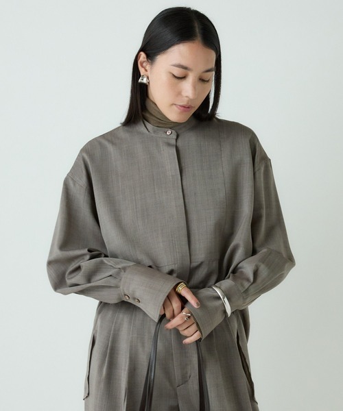 Chaos(カオス)の「Chaos(カオス)/オルトシャツ 【セットアップ可】(シャツ/ブラウス・レディース・ブラウン/ホワイト/チャコールグレー・FREE)」の9枚目の写真