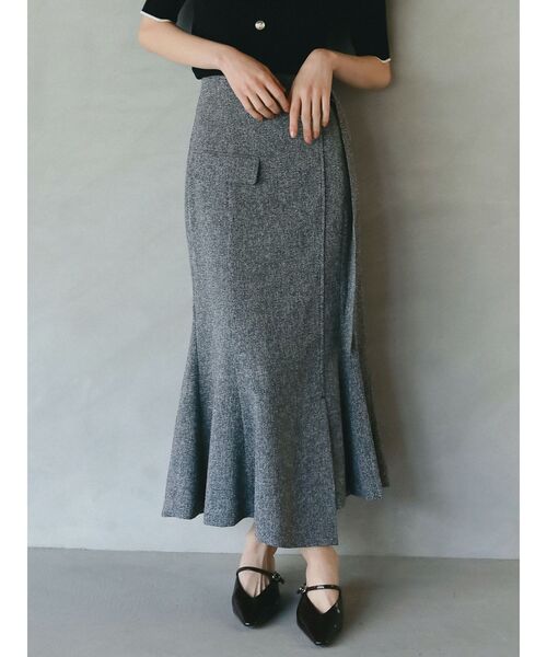 LAGUNAMOON ツイードウエストアシメナローフレアスカート ツイードウエストアシメナローフレアスカート（スカート