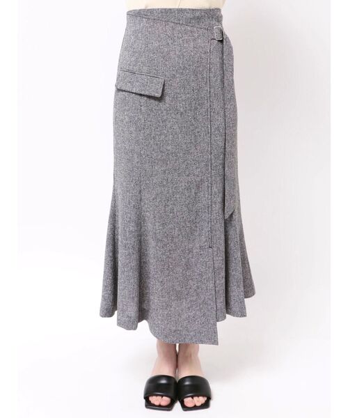 LAGUNAMOON（ラグナムーン）の「ツイードウエストアシメナローフレアスカート（スカート・レディース・ブラウン/ブラック/アイボリー・MEDIUM/SMALL）」の11枚目の写真