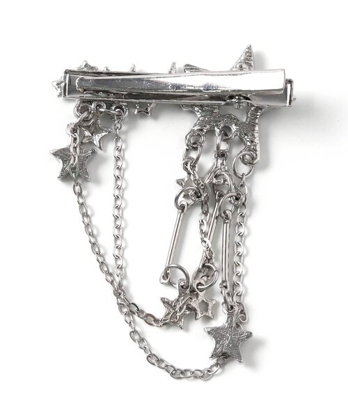 algy（アルジー）の「スターチェーンヘアクリップ（バレッタ/ヘアクリップ・キッズ・シルバー・FREE）」の2枚目の写真