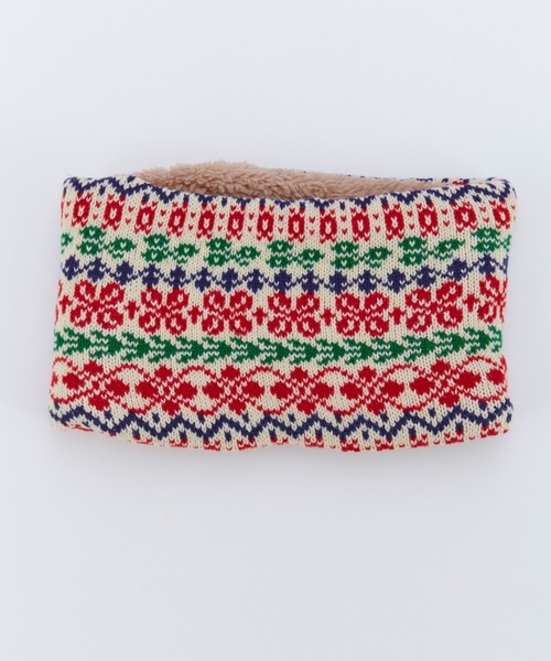 Ocean&Ground（オーシャン&グラウンド）の「ｿｳｶﾞﾗﾆｯﾄｳﾗﾎﾞｱﾈｯｸｳｫｰﾏｰ（ネックウォーマー/スヌード・キッズ・ブラウン/グレー/ピンク系その他2/ブルー系その他/チャコール/ベージュ/アイボリー/レッド・FREE）」の8枚目の写真