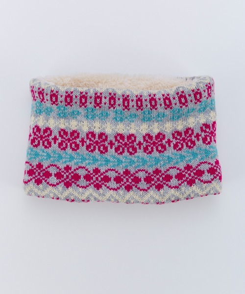 Ocean&Ground（オーシャン&グラウンド）の「ｿｳｶﾞﾗﾆｯﾄｳﾗﾎﾞｱﾈｯｸｳｫｰﾏｰ（ネックウォーマー/スヌード・キッズ・ブラウン/グレー/ピンク系その他2/ブルー系その他/チャコール/ベージュ/アイボリー/レッド・FREE）」の7枚目の写真