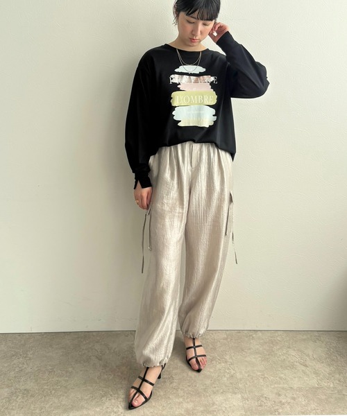 LHELBIE(レルビエ)の「ロゴペイントロンT(Tシャツ/カットソー・レディース・ブラック/ホワイト・M)」の4枚目の写真