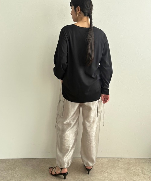 LHELBIE(レルビエ)の「ロゴペイントロンT(Tシャツ/カットソー・レディース・ブラック/ホワイト・M)」の5枚目の写真