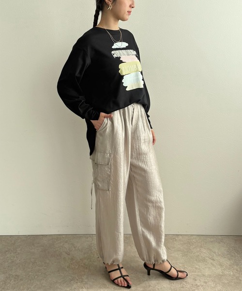 LHELBIE(レルビエ)の「ロゴペイントロンT(Tシャツ/カットソー・レディース・ブラック/ホワイト・M)」の6枚目の写真