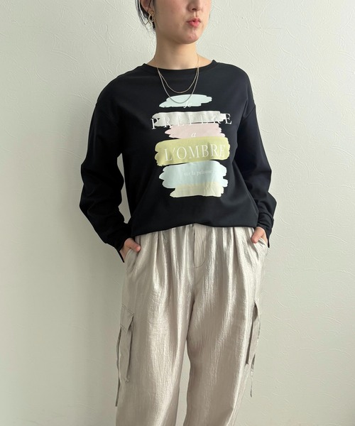 LHELBIE(レルビエ)の「ロゴペイントロンT(Tシャツ/カットソー・レディース・ブラック/ホワイト・M)」の8枚目の写真