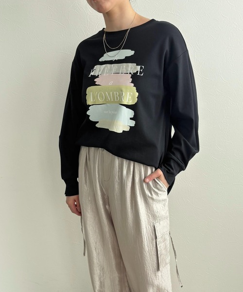 LHELBIE(レルビエ)の「ロゴペイントロンT(Tシャツ/カットソー・レディース・ブラック/ホワイト・M)」の9枚目の写真