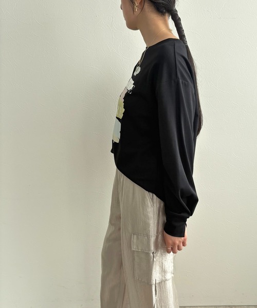 LHELBIE(レルビエ)の「ロゴペイントロンT(Tシャツ/カットソー・レディース・ブラック/ホワイト・M)」の10枚目の写真