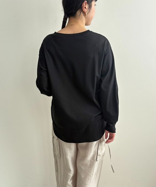 LHELBIE(レルビエ)の「ロゴペイントロンT(Tシャツ/カットソー・レディース・ブラック/ホワイト・M)」の11枚目の写真