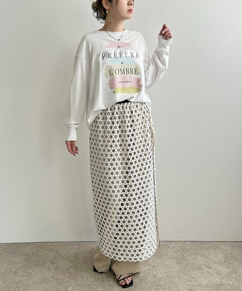 LHELBIE(レルビエ)の「ロゴペイントロンT(Tシャツ/カットソー・レディース・ブラック/ホワイト・M)」の15枚目の写真