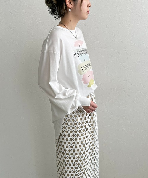 LHELBIE(レルビエ)の「ロゴペイントロンT(Tシャツ/カットソー・レディース・ブラック/ホワイト・M)」の19枚目の写真