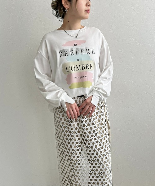 LHELBIE(レルビエ)の「ロゴペイントロンT(Tシャツ/カットソー・レディース・ブラック/ホワイト・M)」の17枚目の写真