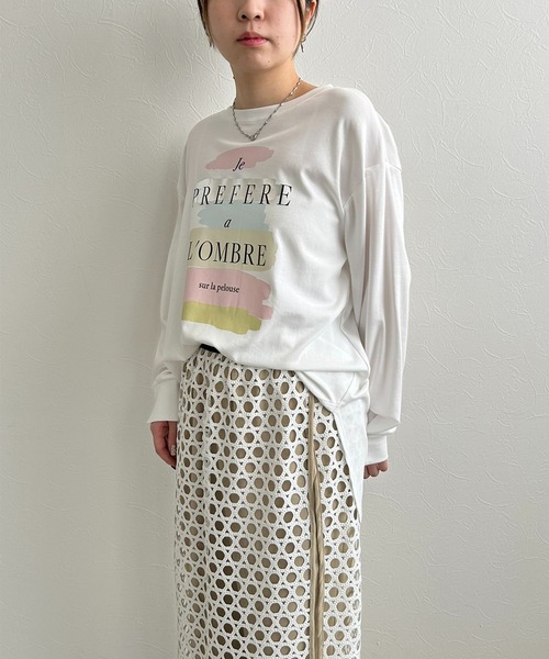 LHELBIE(レルビエ)の「ロゴペイントロンT(Tシャツ/カットソー・レディース・ブラック/ホワイト・M)」の20枚目の写真