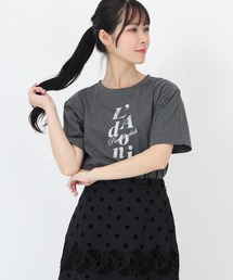 STRAWBERRY-FIELDS | スワイ天竺_ラメプリントロゴティーシャツ(Tシャツ/カットソー)