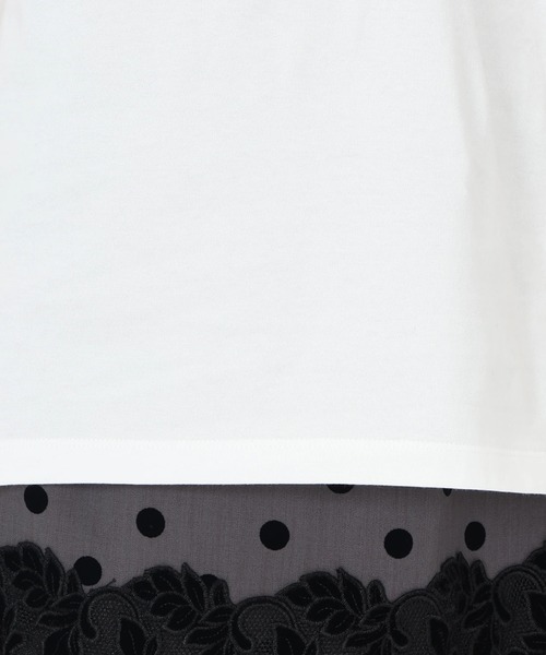 STRAWBERRY-FIELDS(ストロベリーフィールズ)の「スワイ天竺_ラメプリントロゴティーシャツ(Tシャツ/カットソー・レディース・オフホワイト/チャコールグレー・2)」の9枚目の写真