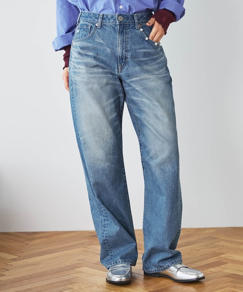 サムシング（SOMETHING）/SOMETHING ELSA ヴィンテージルーズストレートパールデニムパンツ SOMETHING ELSA ヴィンテージルーズストレートパールデニムパンツ