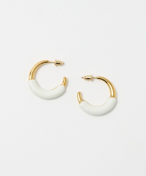 UNITED ARROWS(ユナイテッドアローズ)の「EPO フープ ピアス(ピアス(両耳用)・レディース・オフホワイト/ブラック/ピンク・FREE)」の2枚目の写真