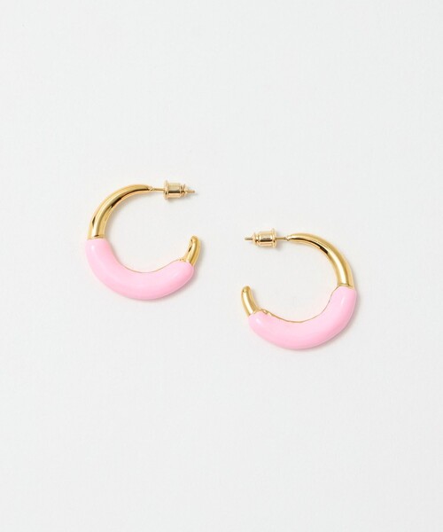 UNITED ARROWS(ユナイテッドアローズ)の「EPO フープ ピアス(ピアス(両耳用)・レディース・オフホワイト/ブラック/ピンク・FREE)」の3枚目の写真