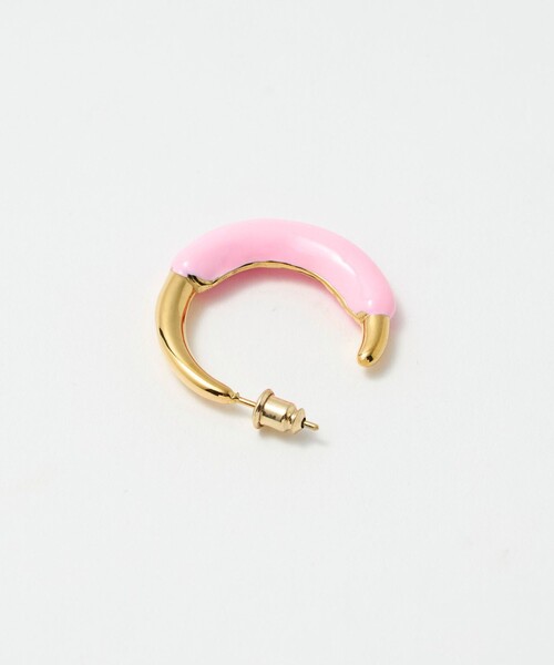 UNITED ARROWS(ユナイテッドアローズ)の「EPO フープ ピアス(ピアス(両耳用)・レディース・オフホワイト/ブラック/ピンク・FREE)」の9枚目の写真