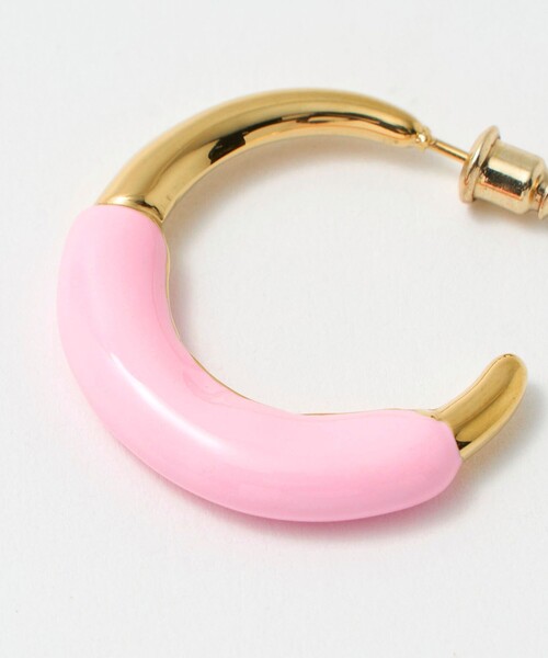 UNITED ARROWS(ユナイテッドアローズ)の「EPO フープ ピアス(ピアス(両耳用)・レディース・オフホワイト/ブラック/ピンク・FREE)」の10枚目の写真