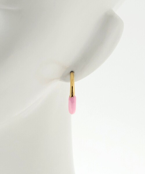 UNITED ARROWS(ユナイテッドアローズ)の「EPO フープ ピアス(ピアス(両耳用)・レディース・オフホワイト/ブラック/ピンク・FREE)」の11枚目の写真