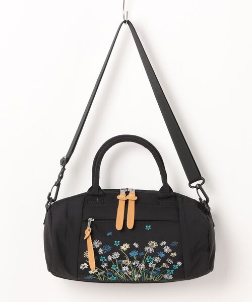 glanta」デイジーミスト刺繍ミニドラムショルダーバッグ（ショルダー