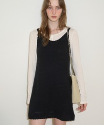 GIUNON（ジウノン）の「scallop knit dress / スカラップニットドレス（ワンピース）」