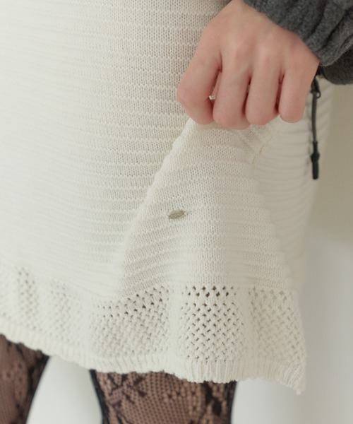 GIUNON(ジウノン)の「scallop knit dress / スカラップニットドレス(ワンピース・レディース・アイボリー/ブラック・FREE)」の14枚目の写真