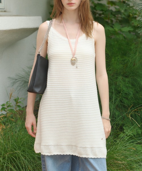 GIUNON(ジウノン)の「scallop knit dress / スカラップニットドレス(ワンピース・レディース・アイボリー/ブラック・FREE)」の7枚目の写真