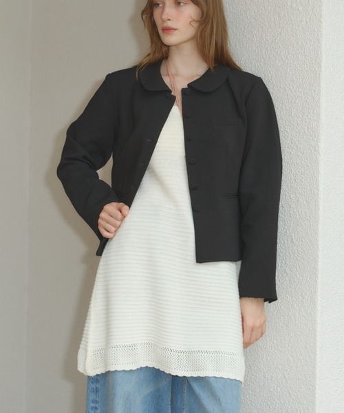 GIUNON(ジウノン)の「scallop knit dress / スカラップニットドレス(ワンピース・レディース・アイボリー/ブラック・FREE)」の16枚目の写真