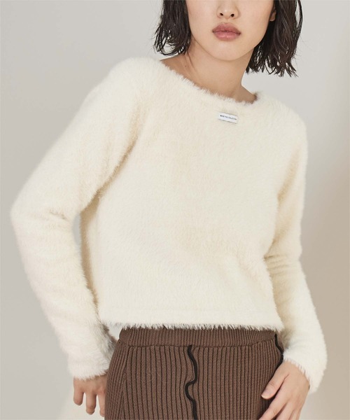 miette(ミエット)の「前後2wayシャギーニット(ニット/セーター・レディース・ネイビー/ライトブルー/オフホワイト・S/M/L)」の4枚目の写真