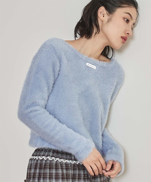 miette(ミエット)の「前後2wayシャギーニット(ニット/セーター・レディース・ネイビー/ライトブルー/オフホワイト・S/M/L)」の10枚目の写真