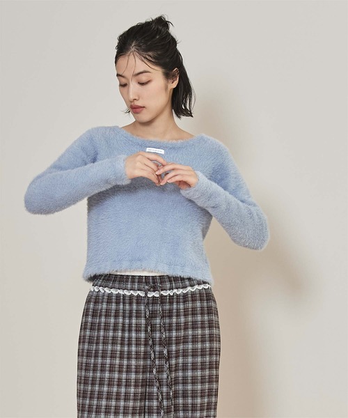 miette(ミエット)の「前後2wayシャギーニット(ニット/セーター・レディース・ネイビー/ライトブルー/オフホワイト・S/M/L)」の7枚目の写真