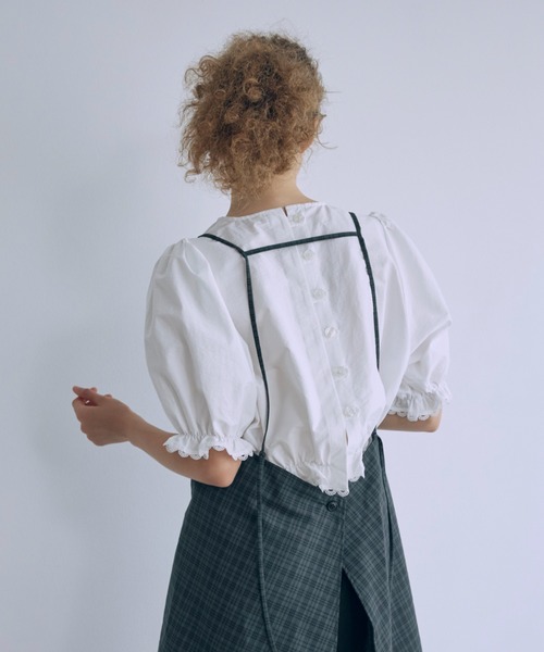 EN NEUME（エンノイム）の「Lace Trim Volume Tops（シャツ/ブラウス・レディース・イエロー/ホワイト/ブラック/ブラウン・FREE）」の11枚目の写真
