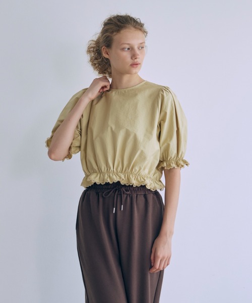 EN NEUME（エンノイム）の「Lace Trim Volume Tops（シャツ/ブラウス・レディース・イエロー/ホワイト/ブラック/ブラウン・FREE）」の16枚目の写真