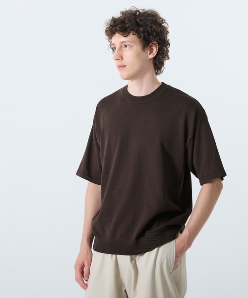 coca（coca）（コカ）の「プレーティングニットTシャツ（Tシャツ/カットソー・メンズ・ブラック/ブラウン・XL/M/L）」の4枚目の写真