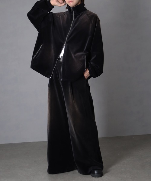 welise（ウェライズ）の「【welise/ウェライズ】ヴィンテージベルベット ワイドバギーフレアスラックス（スラックス・メンズ・チャコールグレー/ブラック/レッド/ネイビー・L/M/S）」の10枚目の写真