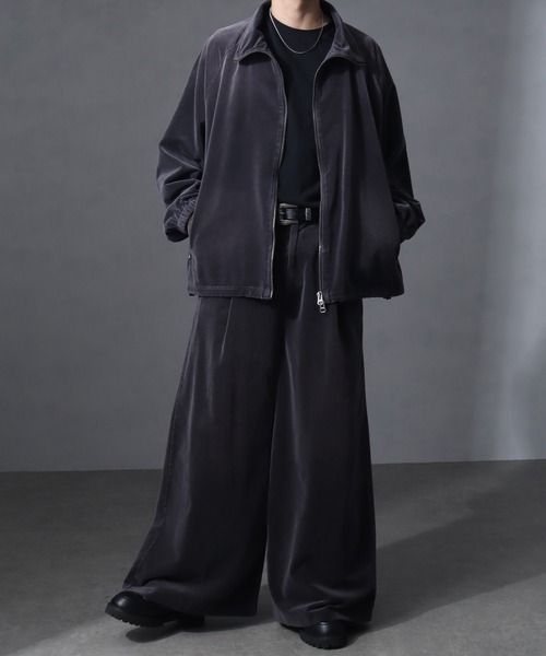 welise（ウェライズ）の「【welise/ウェライズ】ヴィンテージベルベット ワイドバギーフレアスラックス（スラックス・メンズ・チャコールグレー/ブラック/レッド/ネイビー・L/M/S）」の16枚目の写真