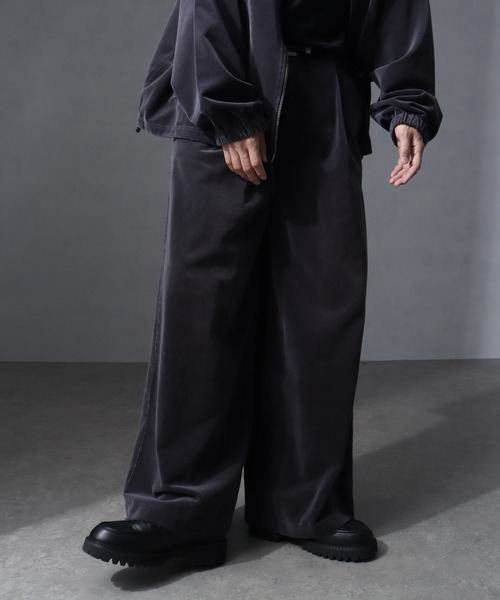 welise（ウェライズ）の「【welise/ウェライズ】ヴィンテージベルベット ワイドバギーフレアスラックス（スラックス・メンズ・チャコールグレー/ブラック/レッド/ネイビー・L/M/S）」の15枚目の写真