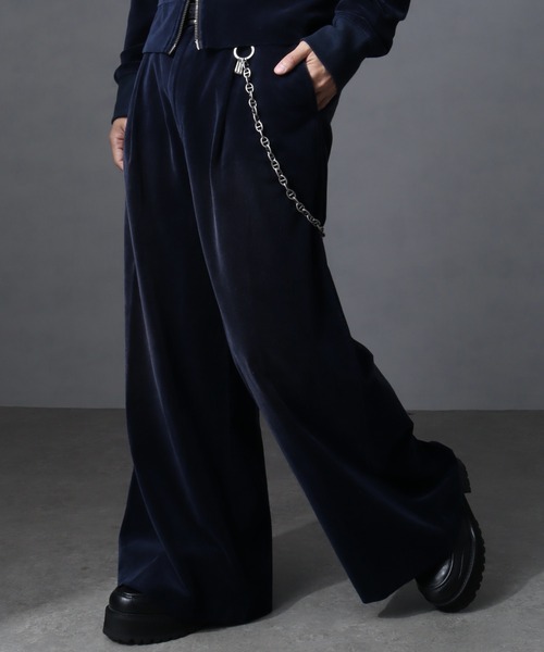 welise（ウェライズ）の「【welise/ウェライズ】ヴィンテージベルベット ワイドバギーフレアスラックス（スラックス・メンズ・チャコールグレー/ブラック/レッド/ネイビー・L/M/S）」の21枚目の写真