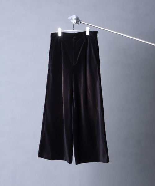 welise（ウェライズ）の「【welise/ウェライズ】ヴィンテージベルベット ワイドバギーフレアスラックス（スラックス・メンズ・チャコールグレー/ブラック/レッド/ネイビー・L/M/S）」の5枚目の写真